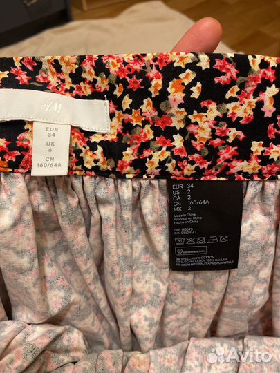 Юбка миди цветочный принт hm