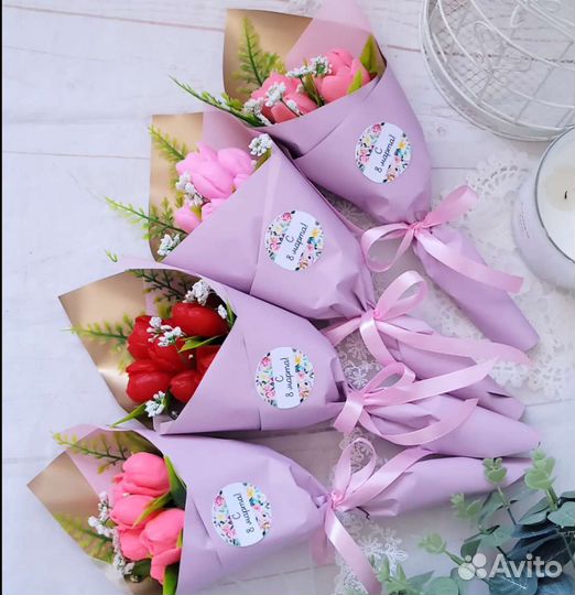 Букет из мыльных тюльпанов