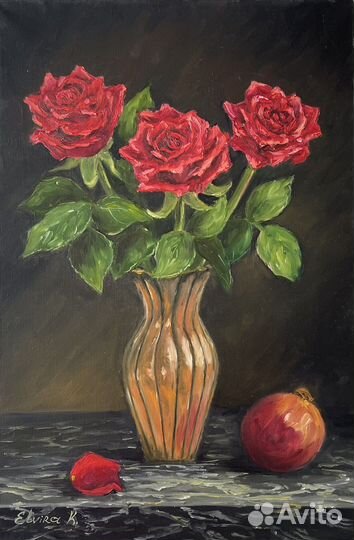 Розы, картина холст/масло, 40*60 см