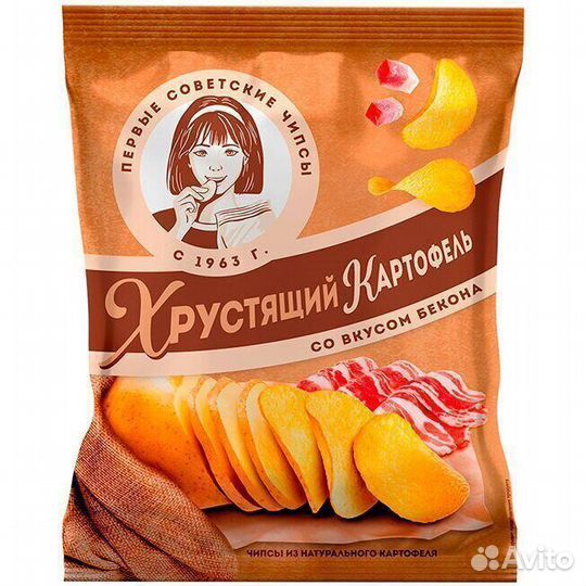 Чипсы Хрустящий картофель со вкусом Бекона 160 г