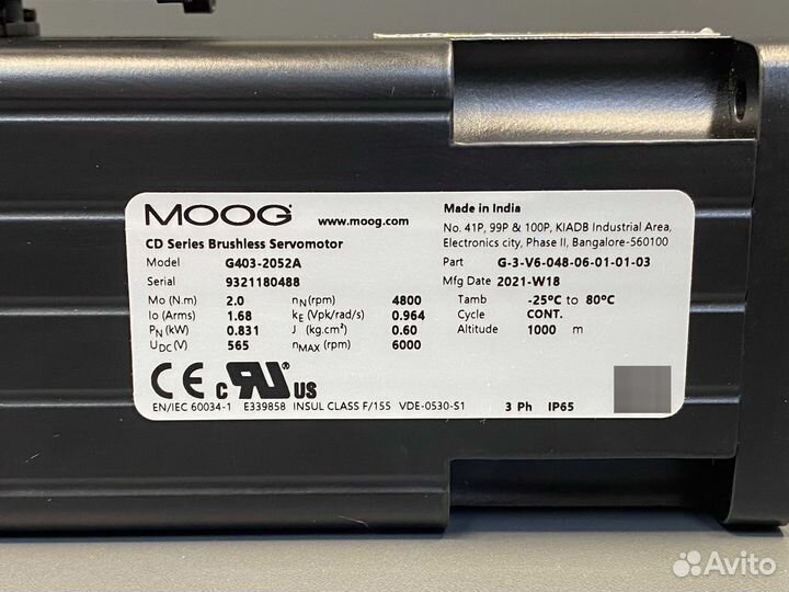 Moog G403-2052A Серводвигатель, новый, 1 шт