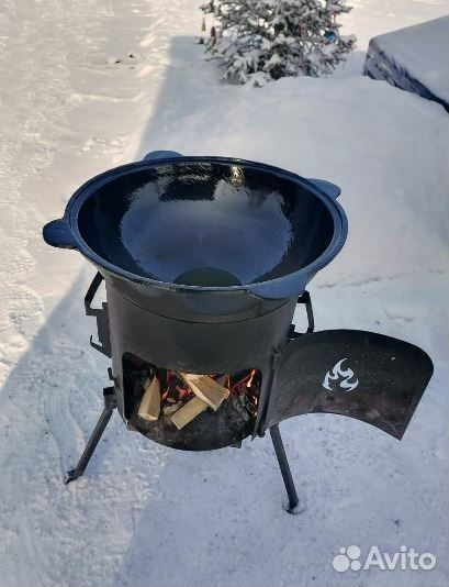 Казан чугунный обожженный 10 литров