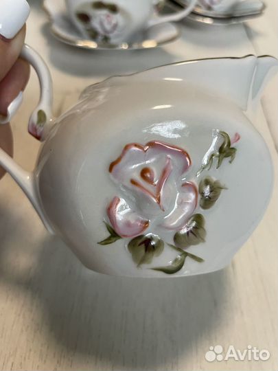 Сервиз кофейный фарфоровый винтаж Коростенского фз