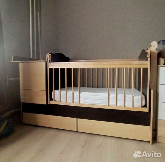 Детская кроватка трансформер (+ортопед. матрас)