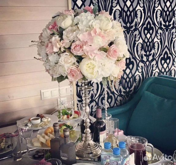 Свадебные подставки под цветы. Подсвечники