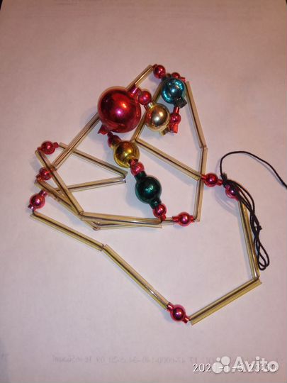 Ёлочные игрушки украшение стеклярус