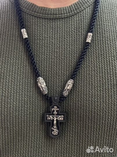 Шнурок гайтан и деревяный крест