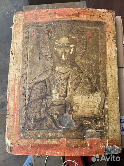 Икона старинная Господь вседержитель