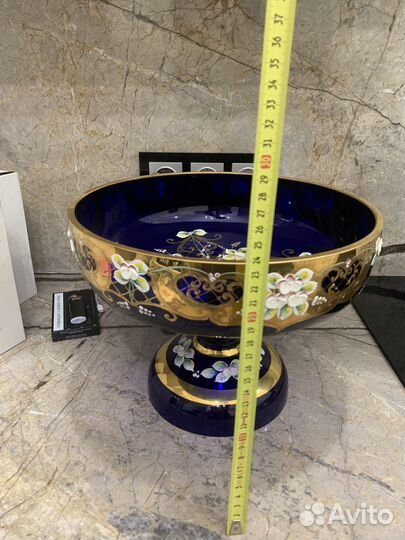 Цветной хрустальная ваза для фрукт богемя)