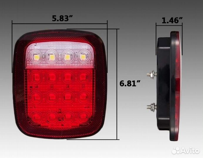 Фонарь задний LED 12/24V