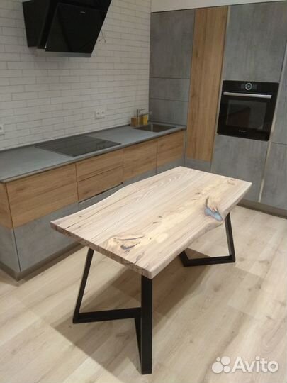 Стол из слэбов карагача, стол из массива дерева