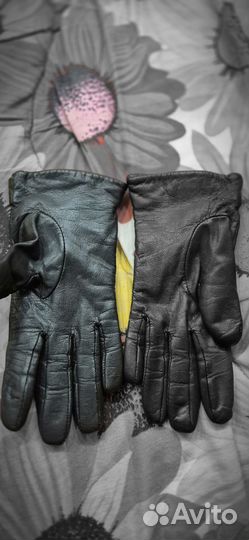 Перчатки женские кожаные