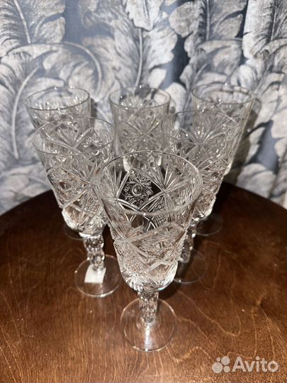 Хрустальные фужеры гусь хрустальный СССР
