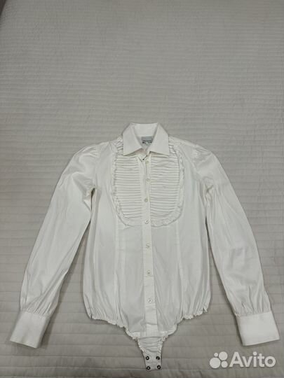Блузка-боди, белая р.44