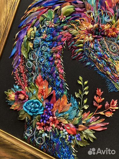 Картина вышивка лентами