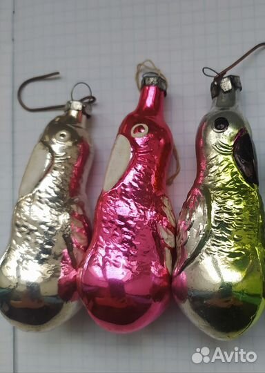 Елочные игрушки СССР птицы