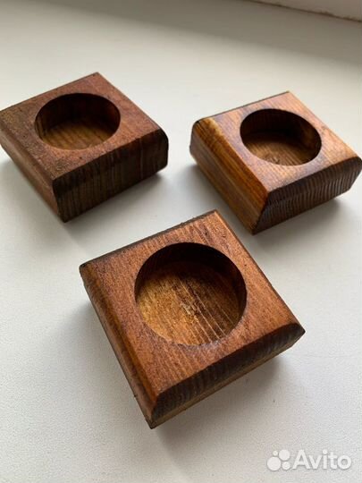 Крафтовые подсвечники из дерева