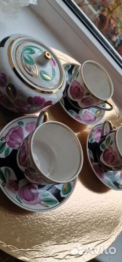 Чайный сервиз Вербилки дфз 1с Черное крытье 70