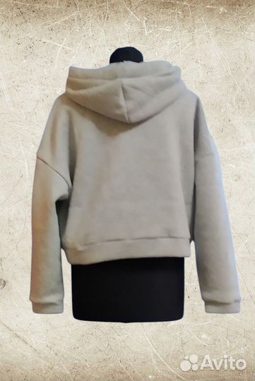 Толстовка укороченная на флисе женская 46, 48 разм