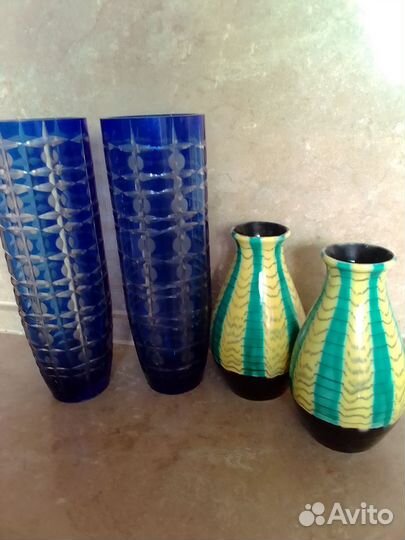 Вазы винтаж СССР,графин, вазы на ножке