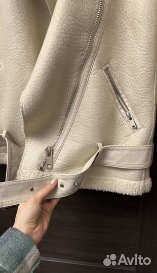 Популярная дубленка zara оригинал зара белая