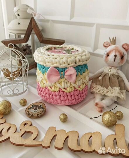 Корзиночки из трикотажной пряжи