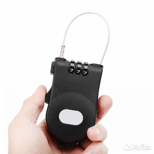 Кодовый замок с выдвижным тросом 115 см