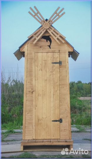 Дачный туалет деревянный прямоугольник XGL