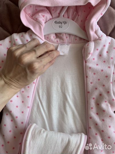 Велюровый комбинезон для девочки 74 р-р