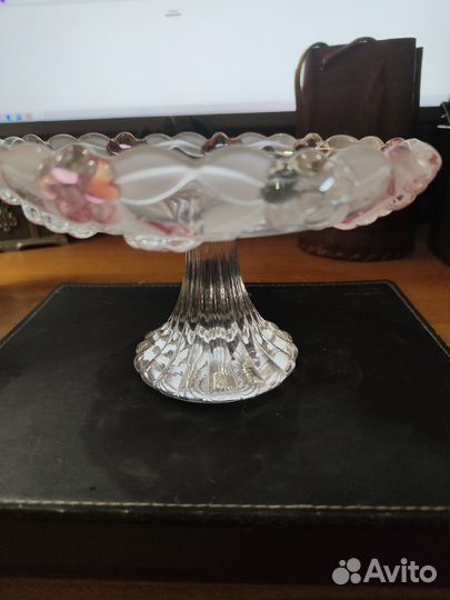 Конфетница из чешского стекла