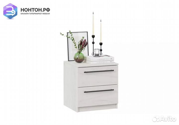 Тумба прикроватная Агата дуб крафт белый