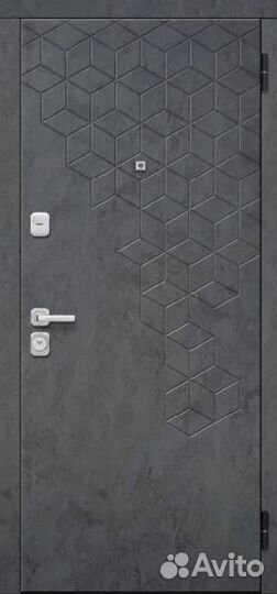 Входная дверь Феникс бетон графит / бетон снежный