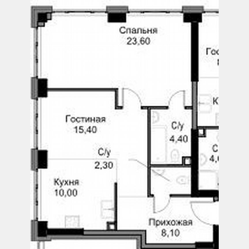 1-к. квартира, 63,8 м², 4/25 эт.