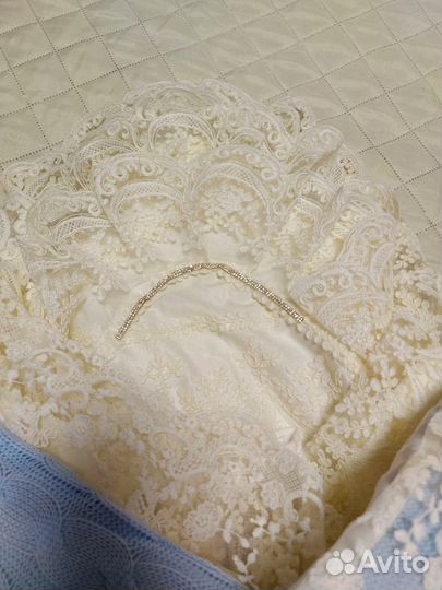 Конверт на выписку с шикарным бантом зимний (новый