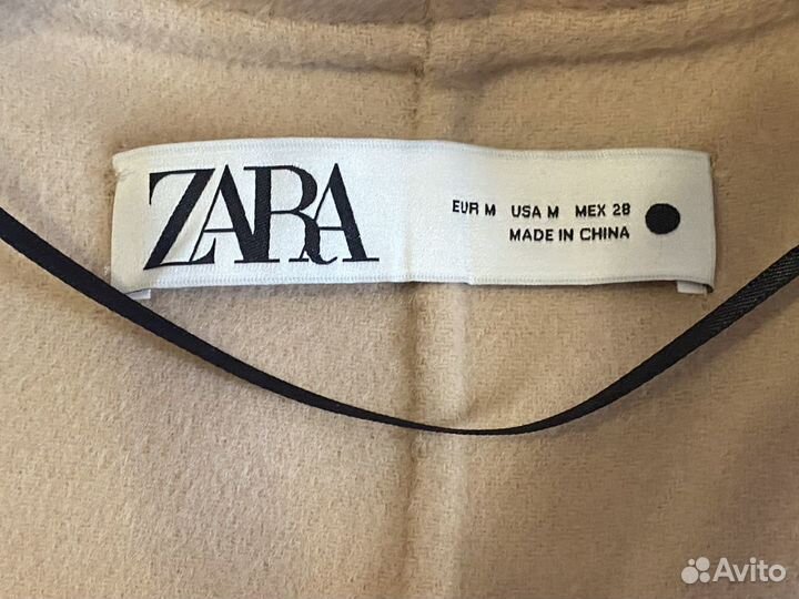 Новое пальто Zara с шалевым воротником m р-р