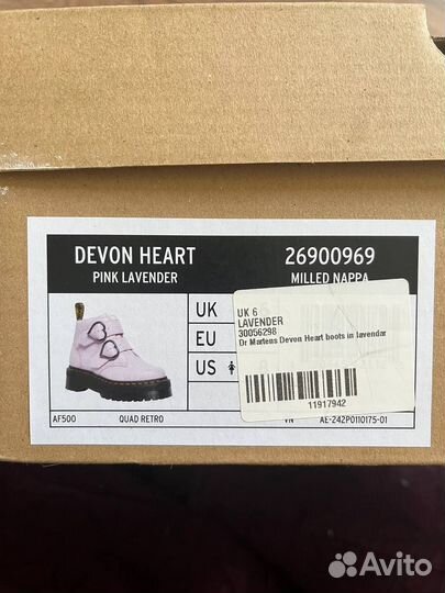 Ботинки DR martens devon heart розовые