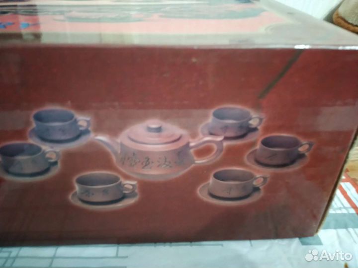 Китайский чайный сервиз из фиолетовой глины