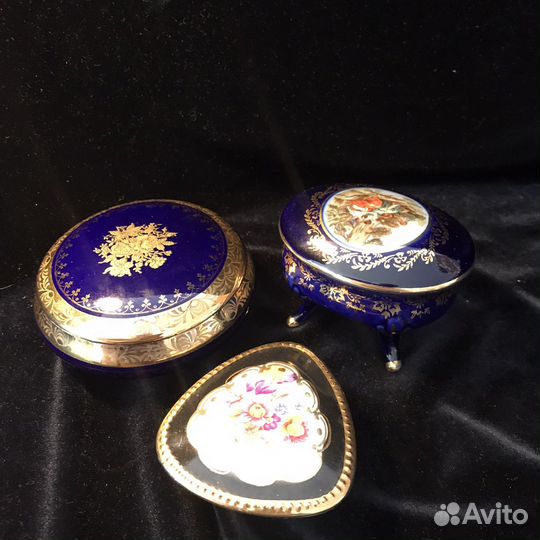 Антикварные французские шкатулки Фарфор