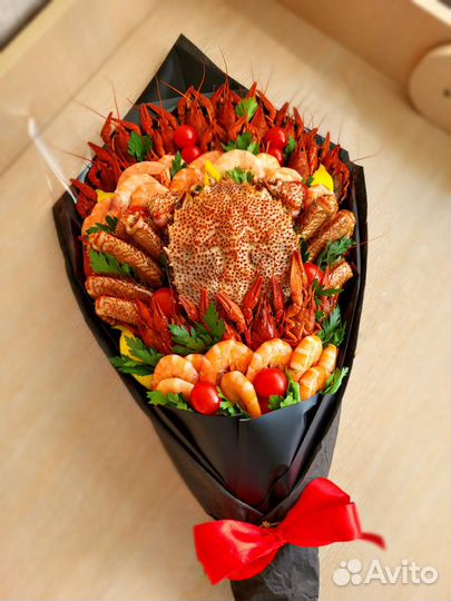 Морская корзина с крабом/вкусный подарок мужчине