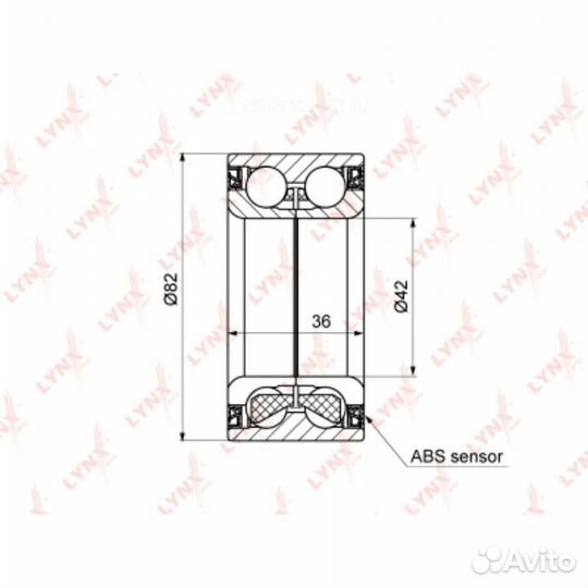 Lynxauto WB-1185 Подшипник ступичный перед