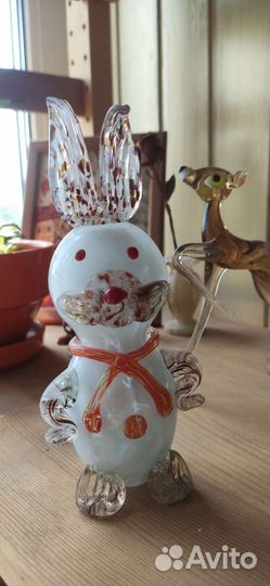 Коллекционная стеклянная статуэтка. Заяц, кролик