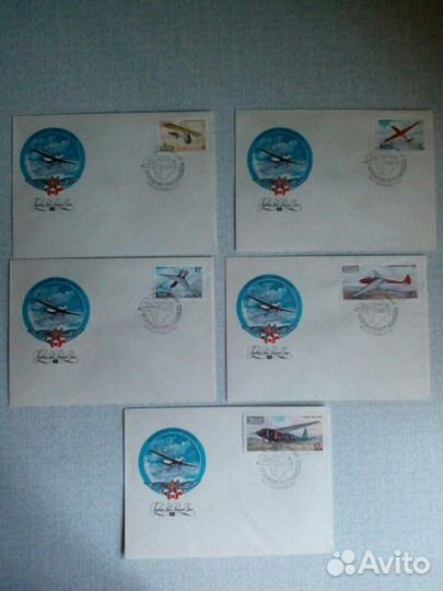 Конверты, марки. Летательные аппараты