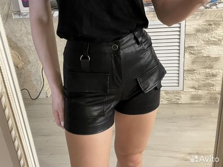 Шорты женские кожаные