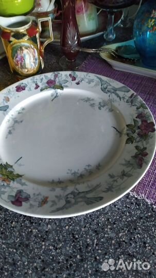 Блюдо старинное Европа птички