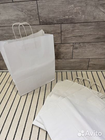 Крафт пакеты с ручками, упаковка для текстиля