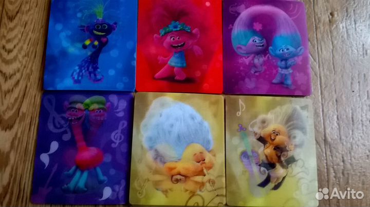 Карточки тролли + космо жетоны (звёздные войны)