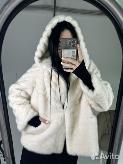 Шуба соболь с капюшоном