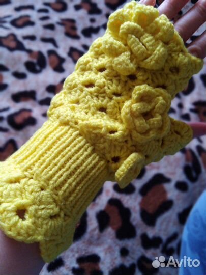 Перчатки (митенки) handmade