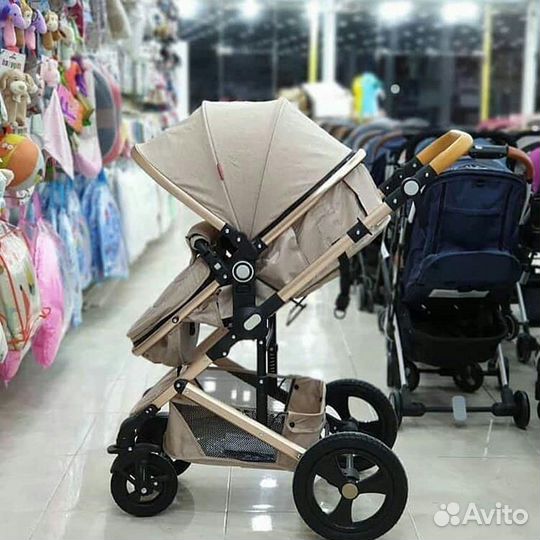 Коляска-трансформер Belecoo 2в1 бежевая доставка