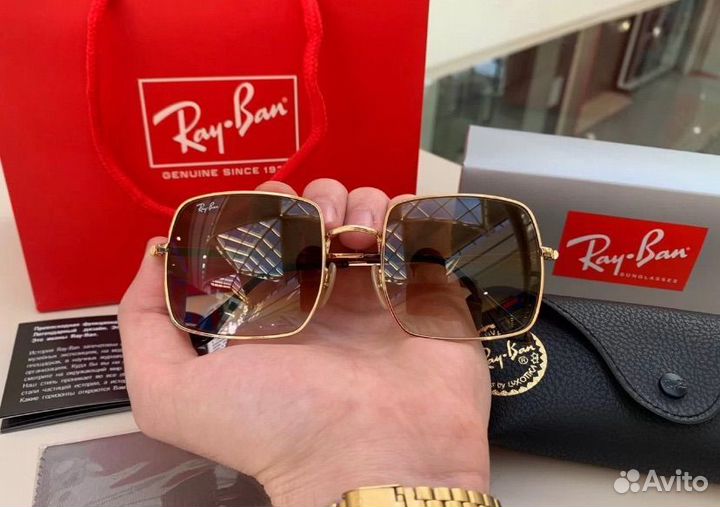 Очки ray ban square коричневые